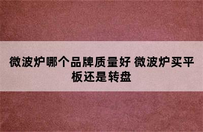 微波炉哪个品牌质量好 微波炉买平板还是转盘